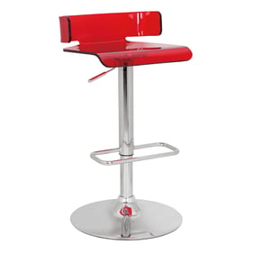 Acme Furniture Rania Red Chrome Swivel Adjustable Stool