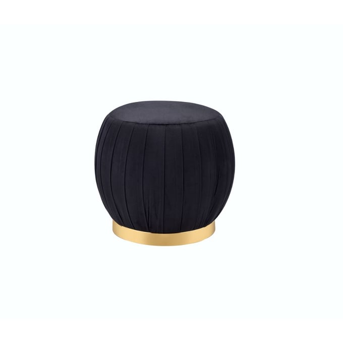 Acme Furniture Zinnia Black Gold Ottoman ACM-96449