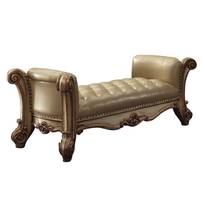 Acme Furniture Vendome Bone Gold Patina Bench ACM-96484