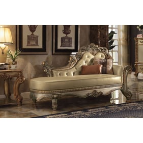 Acme Furniture Vendome Bone Gold Patina Chaise