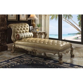 Acme Furniture Dresden Bone Gold Patina One Pillow Chaise