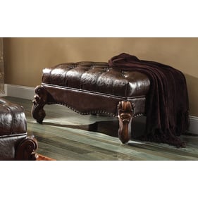 Acme Furniture Versailles Dark Brown Cherry Oak Ottoman