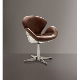 Acme Furniture Brancaster Retro Brown Aluminum Swivel Accent Chair