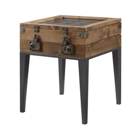 Acme Furniture Kolin Rustic Oak Matte Gray Accent Table