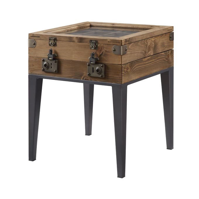 Acme Furniture Kolin Rustic Oak Matte Gray Accent Table ACM-97138