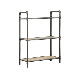 Acme Furniture Itzel Antique Oak Sandy Gray 3 Shelves Bookshelf