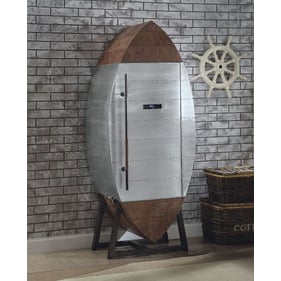 Acme Furniture Brancaster Retro Brown Aluminum Wine Cooler Cabinet