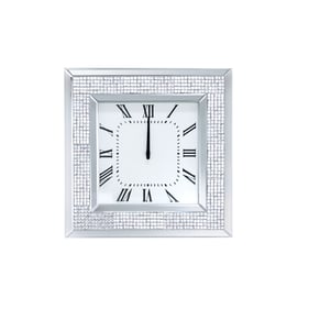 Acme Furniture Iama Mirrored Faux Rhinestones Wall Clock