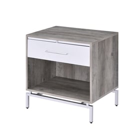 Acme Furniture Cistus Weathered Gray Oak White Accent Table