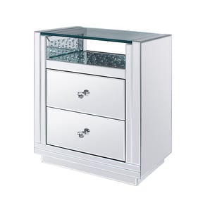 Acme Furniture Nysa Mirrored Clear Nightstand