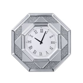 Acme Furniture Maita Mirrored Diamonds Wall Clock