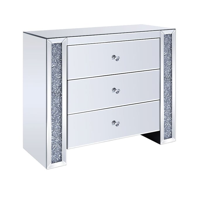 Acme Furniture Noralie Mirrored 3 Drawer Cabinet ACM-97642