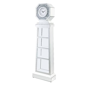 Acme Furniture Noralie Mirrored Diamonds Grandfather Clock