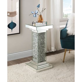 Acme Furniture Noralie Mirrored Diamonds Pedestal