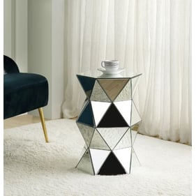 Acme Furniture Dominic Mirrored Glass Pedestal Stand