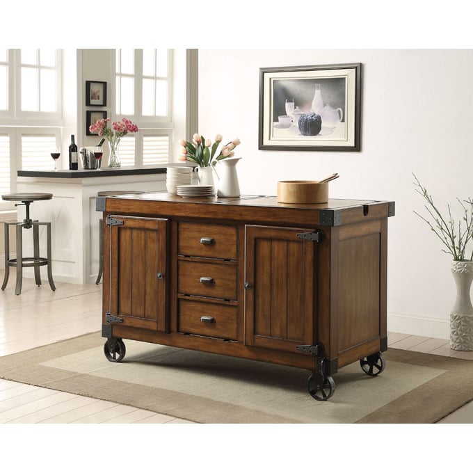 Acme Furniture Kabili Antique Tobacco Kitchen Cart ACM-98186