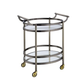 Acme Furniture Lakelyn Brushed Bronze Clear Serving Cart