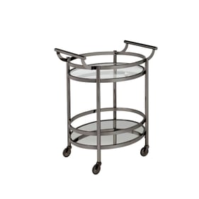 Acme Furniture Lakelyn Black Nickel Clear Serving Cart