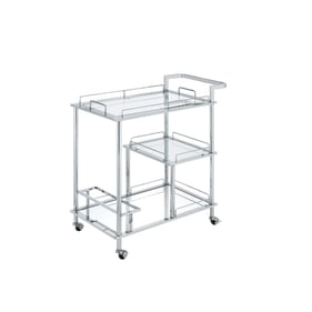 Acme Furniture Splinter Clear Chrome Serving Cart