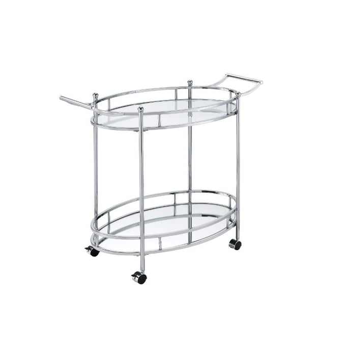 Acme Furniture Jinx Clear Chrome Serving Cart ACM-98216