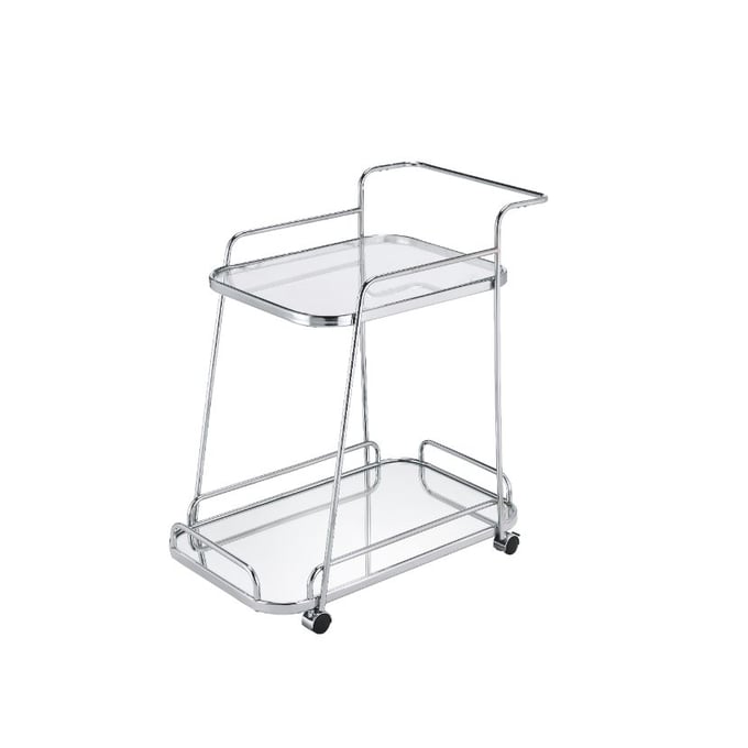 Acme Furniture Aegis Clear Chrome Serving Cart ACM-98217