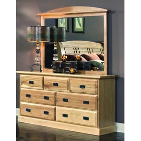 A-America Amish Highlands Natural 7 Drawer Dresser and Mirror