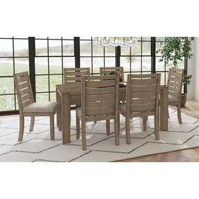 A-America Anacortes Dark Taupe 7pc Dining Room Set with Trestle Table