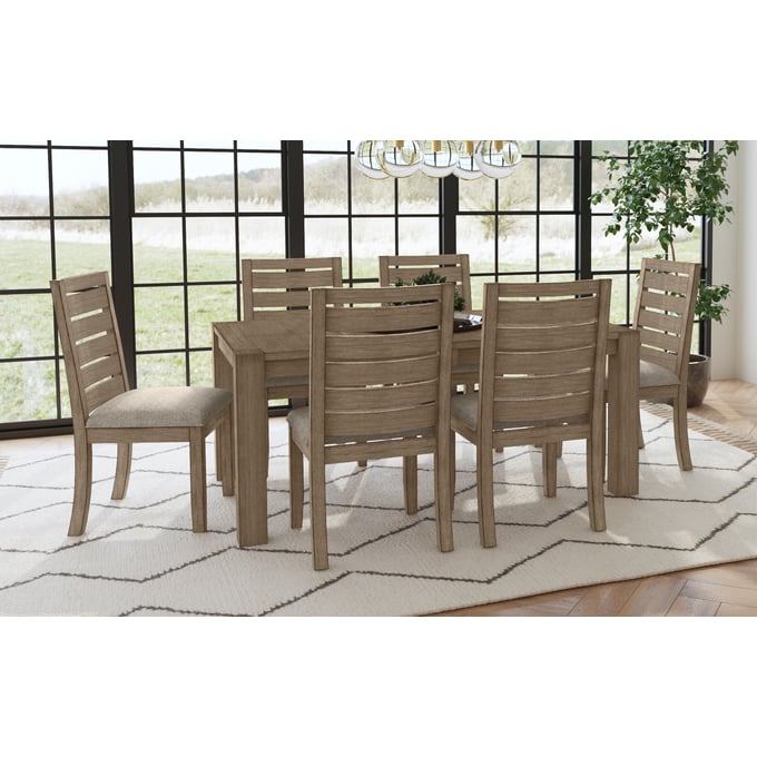 A-America Anacortes Dark Taupe 7pc Dining Room Set with Trestle Table AAF-ANADT-DR-S2