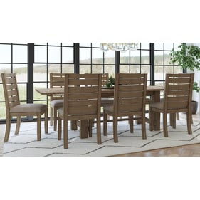 A-America Anacortes Dark Taupe 9pc Dining Room Set with Trestle Table