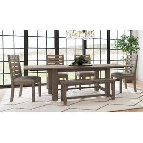 A-America Anacortes Dark Taupe 6pc Dining Room Set with Trestle Table