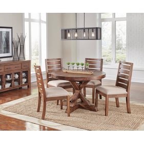 A-America Anacortes Mahogany 5pc Dining Room Set with Pedestal Table