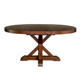 A-America Anacortes Mahogany 16 Inch Leaf Oval Pedestal Table