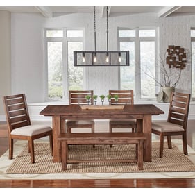 A-America Anacortes Mahogany 6pc Dining Room Set with Trestle Table