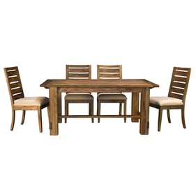 A-America Anacortes Mahogany 5pc Dining Room Set with Trestle Table