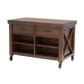 A-America Anacortes Mahogany Locking Casters Kitchen Island