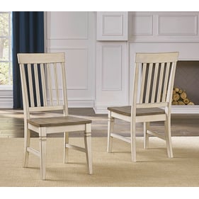 2 A-America Beacon Smokey White Peppercorn Slatback Side Chairs