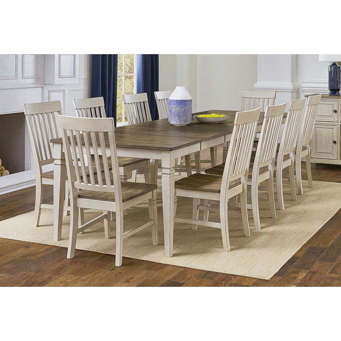 A-America Beacon Smokey White Peppercorn 11pc Dining Room Set AAF-BEAPW-DR-S6