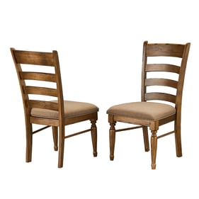 2 A-America Bennett Smoky Quartz Ladderback Upholstered Side Chairs