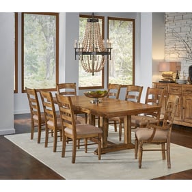 A-America Bennett Smoky Quartz Fabric 9pc Dining Room Set