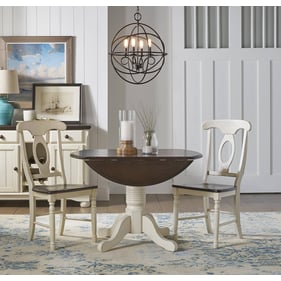 A-America British Isles Chalk Cocoa Bean Drop Leaf 3pc Dining Room Set with...