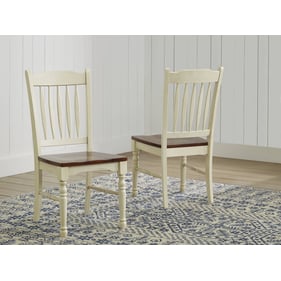 2 A-America British Isles Merlot Buttermilk Slatback Side Chairs