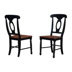 2 A-America British Isles Oak Black Napoleon Side Chairs