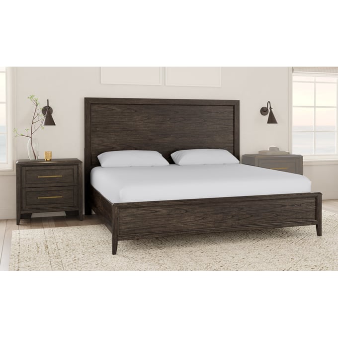 A-America Bryson Grey Brown 2pc Bedroom Set with Cal King Panel Bed AAF-BRNSZ-BR-S3