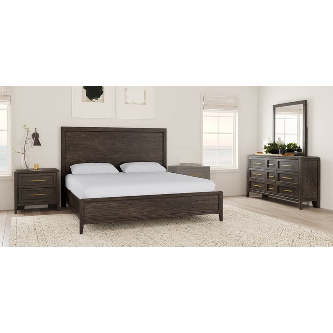 A-America Bryson Grey Brown 4pc Bedroom Set with Cal King Panel Bed AAF-BRNSZ-BR-S6