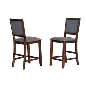 2 A-America Chesney Falcon Brown Upholstered Counter Stools