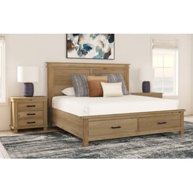 A-America Glacier Point Golden Java 2pc Bedroom Set with King Storage Bed