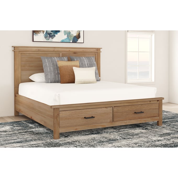 Glacier Point Golden Java King Cal King Bed Storage Footboard AAF-GLPGJ513G