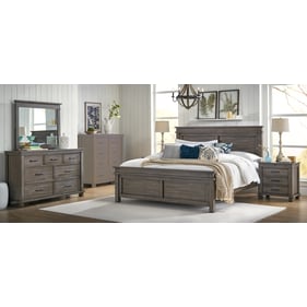 A-America Glacier Point Greystone 4pc Bedroom Set With Queen Panel Bed