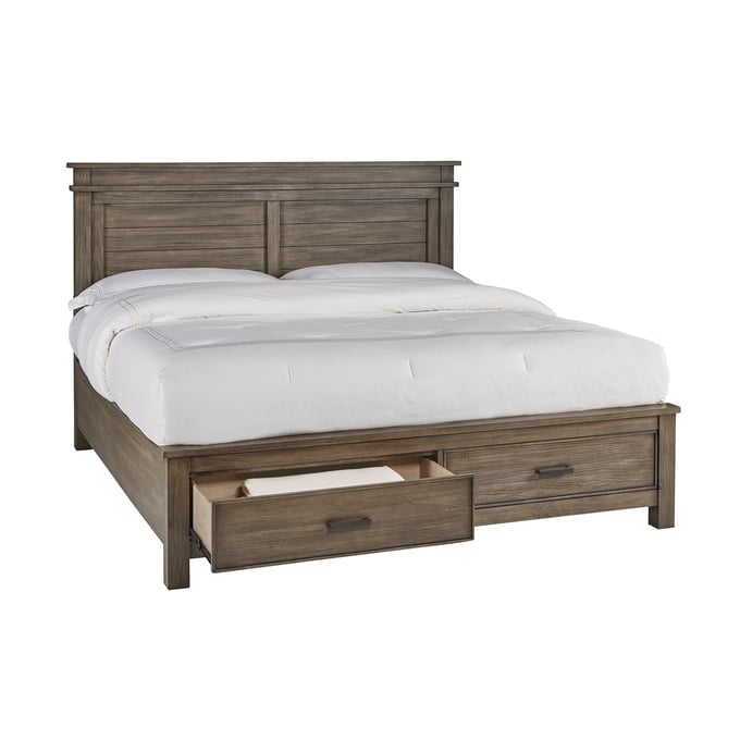 A-America Glacier Point Grey Stone Queen Storage Bed AAF-GLPGR5031