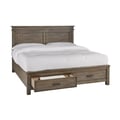 Glacier Point Queen Bed Storage Footboard, Greystone Finish